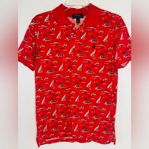 Polo‎ Ralph Lauren BIG BOYS Sailboat Mesh Polo Shirt short sleeve size LARGE